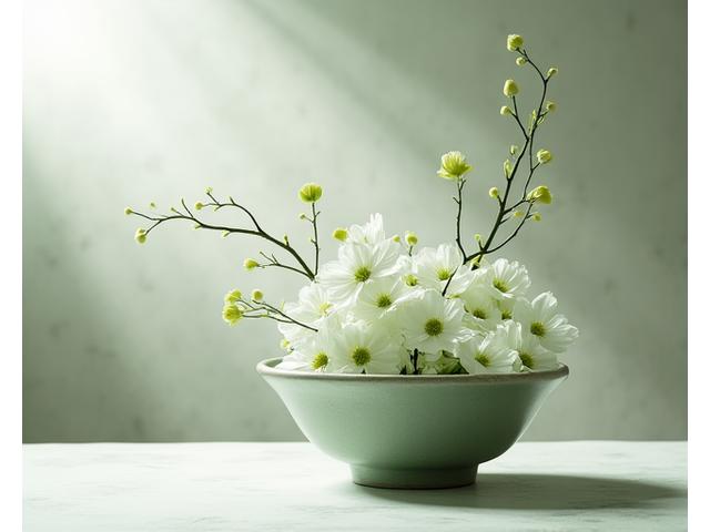 いけばな入門コースの美しい生け花作品