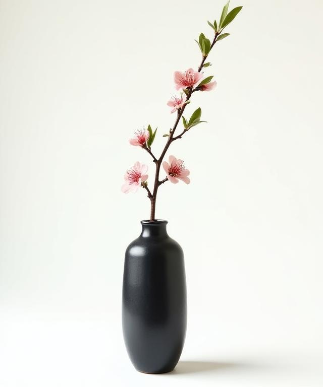 和の要素を取り入れた、流れるようなラインが美しい投げ入れ花。